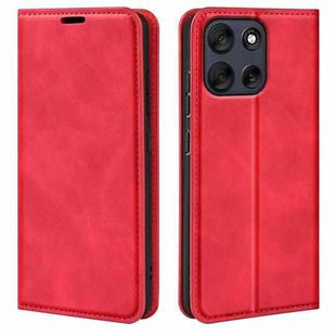 For Motorola Moto G56 5G / G66Y Retro-skin Magnetic Suction Leather Phone Case(Red)