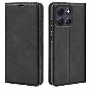 For Motorola Moto G86 5G Retro-skin Magnetic Suction Leather Phone Case(Black)