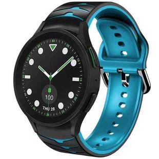 For Samsung Galaxy watch 5 Pro Golf Edition Curved Texture Silicone Watch Band(Black+Blue)