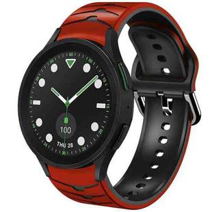 For Samsung Galaxy watch 5 Golf Edition Curved Texture Silicone Watch Band(Red+Black)