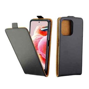 For Redmi Note 12 4G Vertical Flip Leather Phone Case with Card Slot(Black)