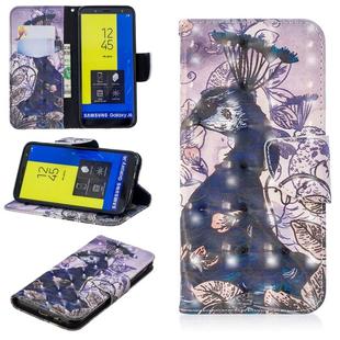 3D Colored Drawing Pattern Horizontal Flip Leather Case for Galaxy J6, with Holder & Card Slots & Wallet(Peacock)