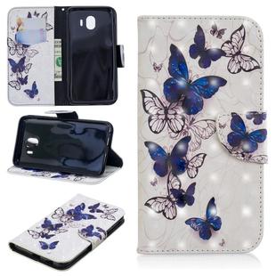 3D Colored Drawing Pattern Horizontal Flip Leather Case for Galaxy J4, with Holder & Card Slots & Wallet(Butterflies)
