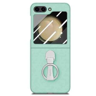 For Samsung Galaxy Z Flip5 5G Skin-Sensitive Integrated Ring Phone Case(Teal)