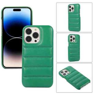 For iPhone 15 Pro Down Jacket Airbag Shockproof Phone Case(Green)