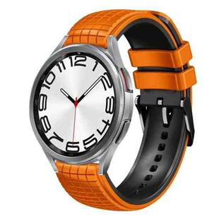 For Samsung Galaxy Watch 6 / 6 Classic 20mm Mesh Two Color Silicone Watch Band(Orange Black)