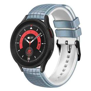 For Samsung Galaxy Watch 5 / 5 Pro 20mm Mesh Two Color Silicone Watch Band(Blue White)