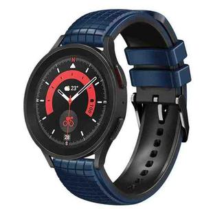 For Samsung Galaxy Watch 5 / 5 Pro 20mm Mesh Two Color Silicone Watch Band(Dark Blue Black)