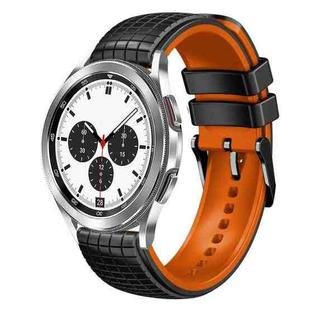 For Samsung Galaxy Watch 4 / 4 Classic 20mm Mesh Two Color Silicone Watch Band(Black Orange)