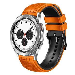 For Samsung Galaxy Watch 4 / 4 Classic 20mm Mesh Two Color Silicone Watch Band(Orange Black)