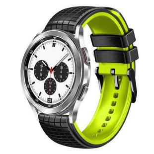 For Samsung Galaxy Watch 4 / 4 Classic 20mm Mesh Two Color Silicone Watch Band(Black Lime)