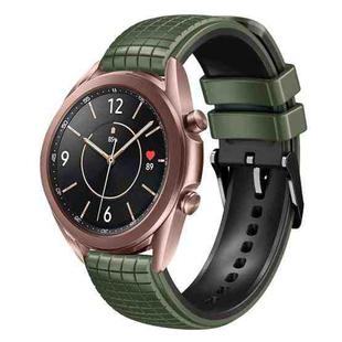 For Samsung Galaxy Watch3 41mm 20mm Mesh Two Color Silicone Watch Band(Army Green Black)