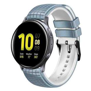 For Samsung Galaxy Watch Active 2 20mm Mesh Two Color Silicone Watch Band(Blue White)