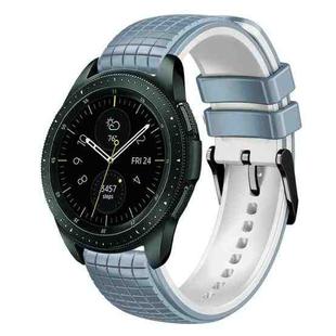 For Samsung Galaxy Watch 42mm 20mm Mesh Two Color Silicone Watch Band(Blue White)