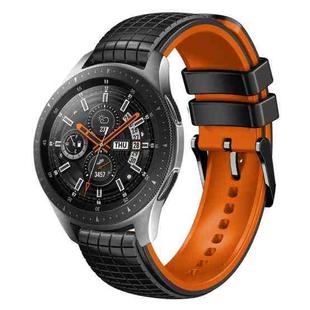 For Samsung Galaxy Watch 46mm 22mm Mesh Two Color Silicone Watch Band(Orange Black)