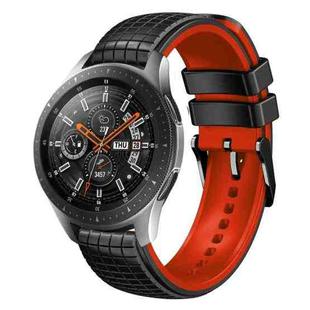 For Samsung Galaxy Watch 46mm 22mm Mesh Two Color Silicone Watch Band(Red Black)