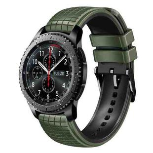For Samsung Watch Gear S3 Frontier 22mm Mesh Two Color Silicone Watch Band(Black Gray)
