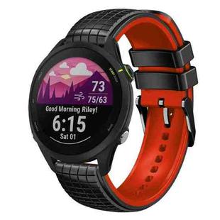 For Garmin Forerunner 255 Music 22mm Mesh Two Color Silicone Watch Band(Red Black)