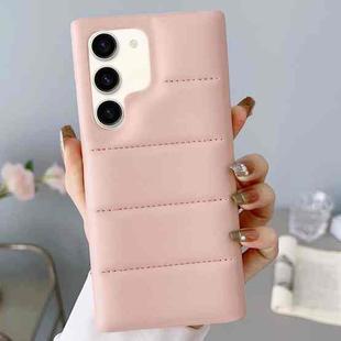 For Samsung Galaxy S23 5G Down Jacket Airbag Shockproof Phone Case(Rose Gold)