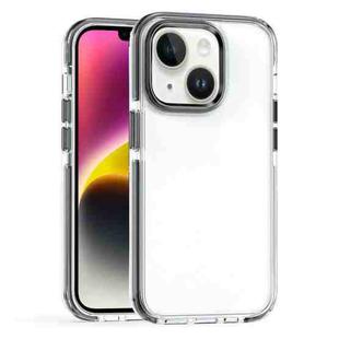 For  iPhone 15 Two-color TPU Transparent PC Shockproof Phone Case(Black)