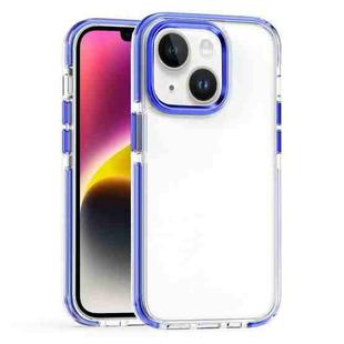 For  iPhone 15 Two-color TPU Transparent PC Shockproof Phone Case(Blue)