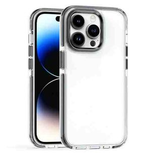 For iPhone 15 Pro Two-color TPU Transparent PC Shockproof Phone Case(Black)