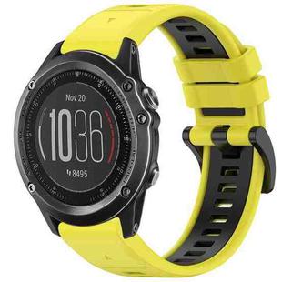 For Garmin Fenix 3 / Fenix 3 HR / Sapphire Sports Two-Color Quick Release Silicone Watch Band(Yellow+Black)