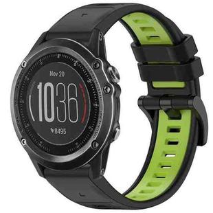 For Garmin Fenix 3 / Fenix 3 HR / Sapphire Sports Two-Color Quick Release Silicone Watch Band(Black+Green)