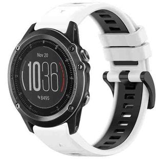 For Garmin Fenix 3 / Fenix 3 HR / Sapphire Sports Two-Color Quick Release Silicone Watch Band(White+Black)