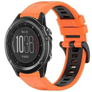 For Garmin Fenix 3 / Fenix 3 HR / Sapphire Sports Two-Color Quick Release Silicone Watch Band(Orange+Black)