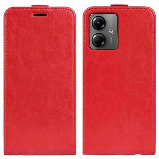 For Motorola Moto G14 R64 Texture Single Vertical Flip Leather Phone Case(Red)