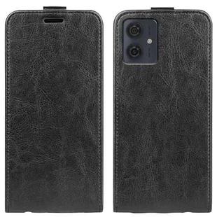 For Motorola Moto G54 R64 Texture Single Vertical Flip Leather Phone Case(Black)