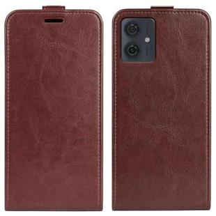 For Motorola Moto G54 R64 Texture Single Vertical Flip Leather Phone Case(Brown)