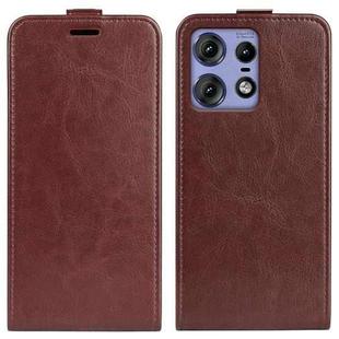 For Motorola Edge 50 Pro R64 Texture Single Vertical Flip Leather Phone Case(Brown)