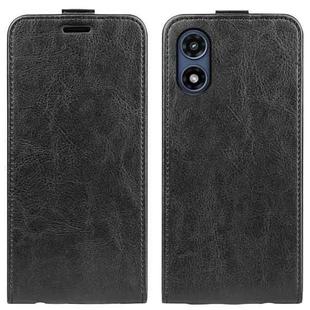 For Motorola Moto G Play 2024 R64 Texture Single Vertical Flip Leather Phone Case(Black)
