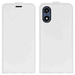 For Motorola Moto G Play 2024 R64 Texture Single Vertical Flip Leather Phone Case(White)