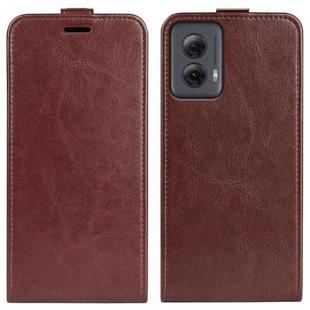 For Motorola Moto G Power 5G 2024 R64 Texture Single Vertical Flip Leather Phone Case(Brown)