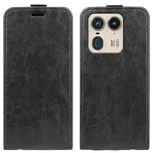 For Motorola Edge 50 Ultra R64 Texture Single Vertical Flip Leather Phone Case(Black)