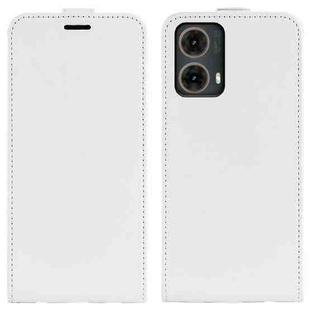 For Motorola Moto G85 5G R64 Texture Single Vertical Flip Leather Phone Case(White)