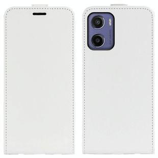 For Motorola Moto E15 R64 Texture Single Vertical Flip Leather Phone Case(White)