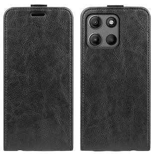 For Motorola Moto G15 R64 Texture Single Vertical Flip Leather Phone Case(Black)