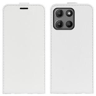For Motorola Moto G15 R64 Texture Single Vertical Flip Leather Phone Case(White)