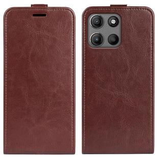 For Motorola Moto G15 R64 Texture Single Vertical Flip Leather Phone Case(Brown)