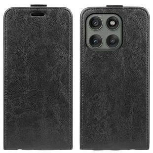 For Motorola Edge 60 Pro R64 Texture Single Vertical Flip Leather Phone Case(Black)