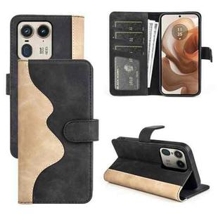 For Motolora Edge 40 Stitching Horizontal Flip Leather Phone Case(Black)