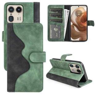 For Motolora Edge 40 Stitching Horizontal Flip Leather Phone Case(Green)