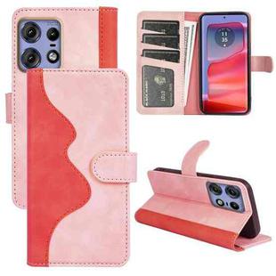 For Motolora Moto G14 Stitching Horizontal Flip Leather Phone Case(Red)
