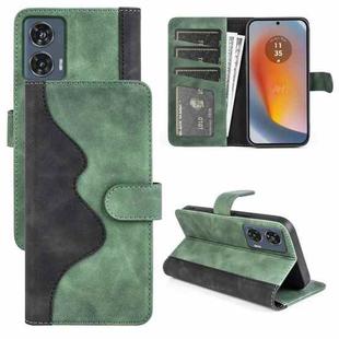 For Motolora Edge 50 Fusion Stitching Horizontal Flip Leather Phone Case(Green)