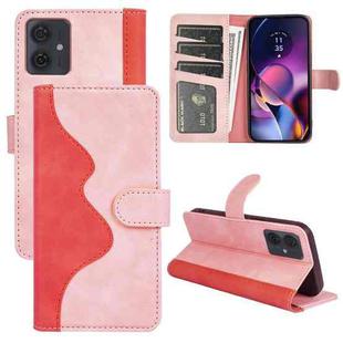 For Motolora Moto G54 Stitching Horizontal Flip Leather Phone Case(Red)