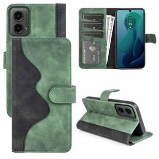 For Motolora Moto G 5G 2024 Stitching Horizontal Flip Leather Phone Case(Green)